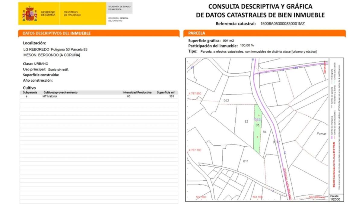 Działka na sprzedaż w Bergondo, A Coruña plan 3