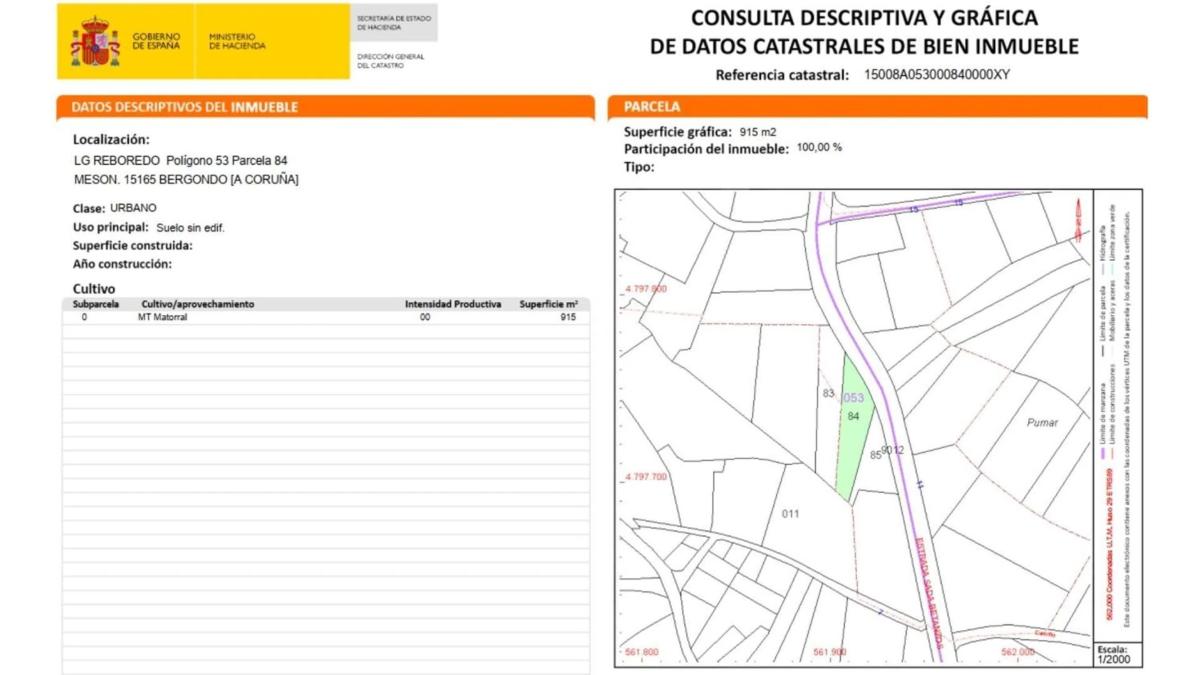 Działka na sprzedaż w Bergondo, A Coruña plan 4
