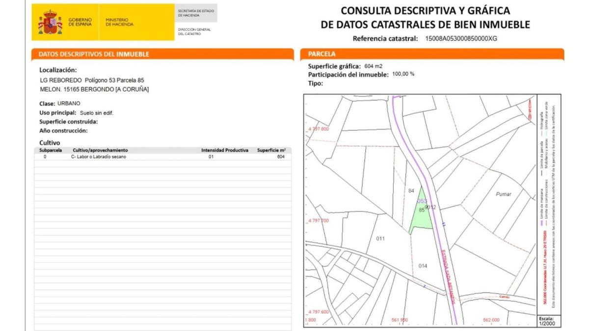 Działka na sprzedaż w Bergondo, A Coruña plan 5