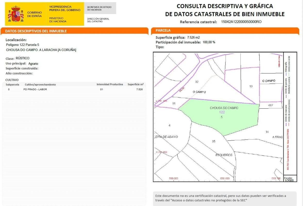 Terreno en venta en Laracha, A Coruña plan 1