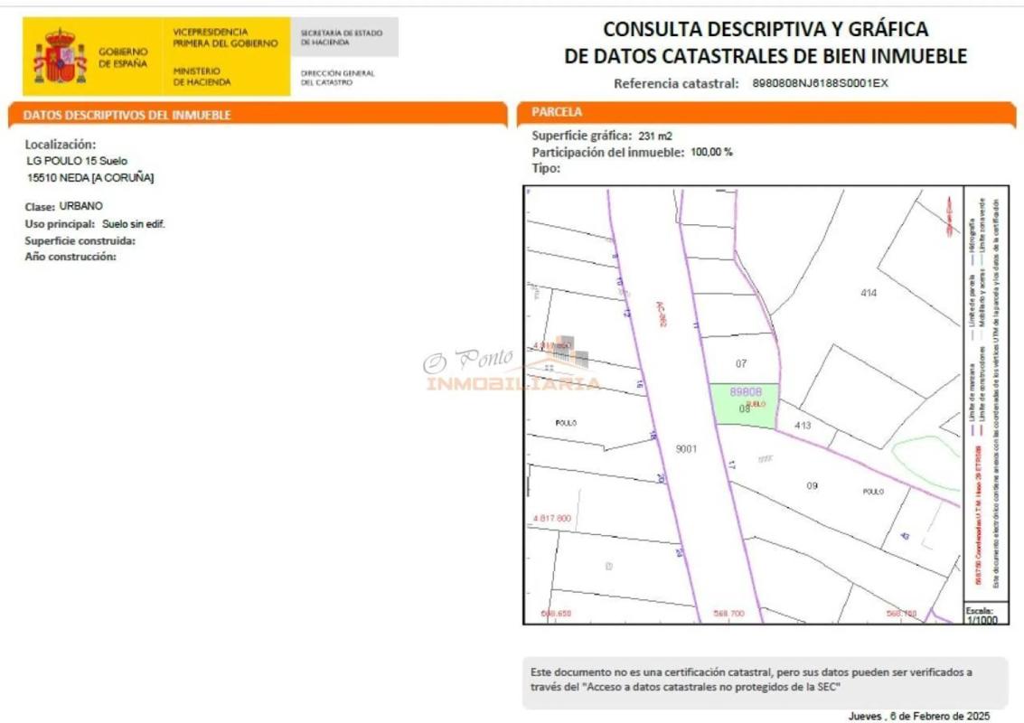 Terreno en venta en Neda, A Coruña plan 2