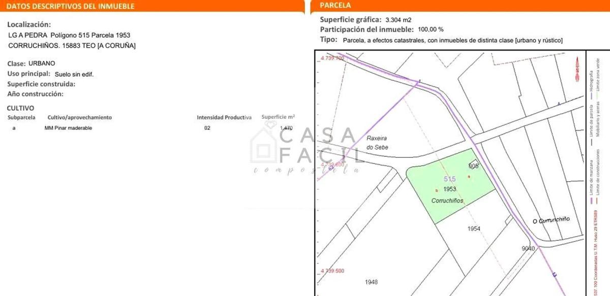 Terreno en venta en Teo, A Coruña plan 1