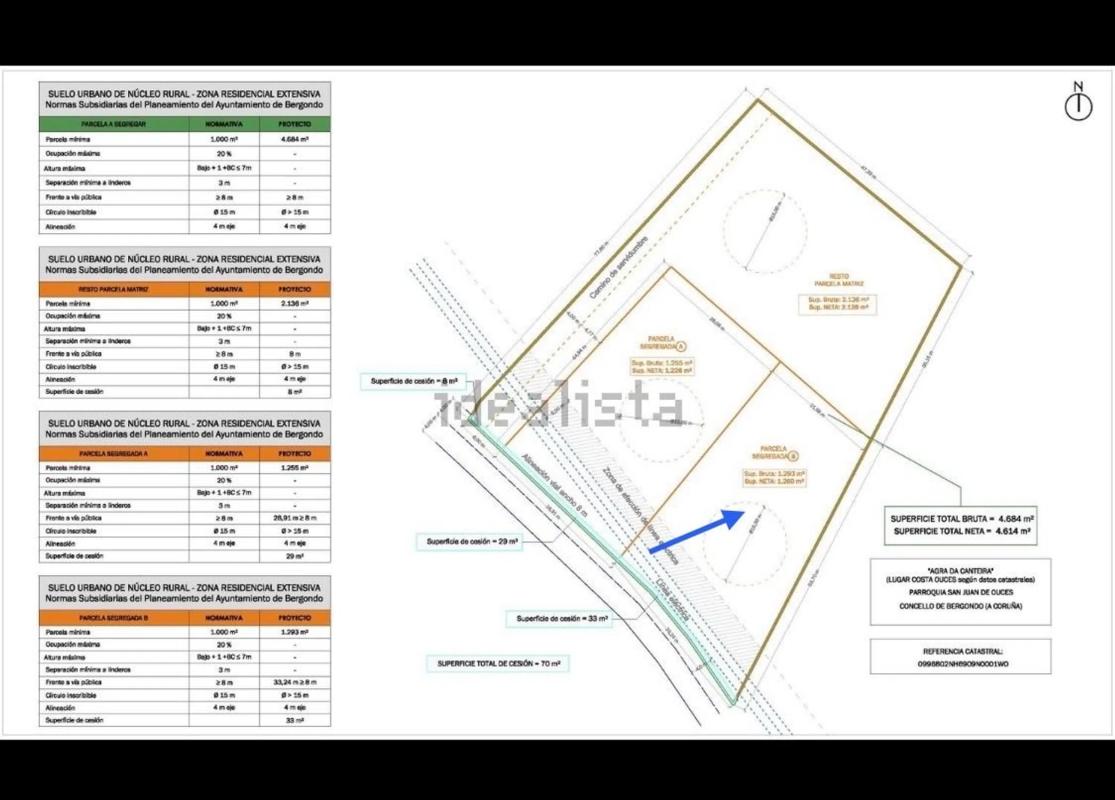 Участок земли на продажу в Бергондо, Ла-Коруня plan 1