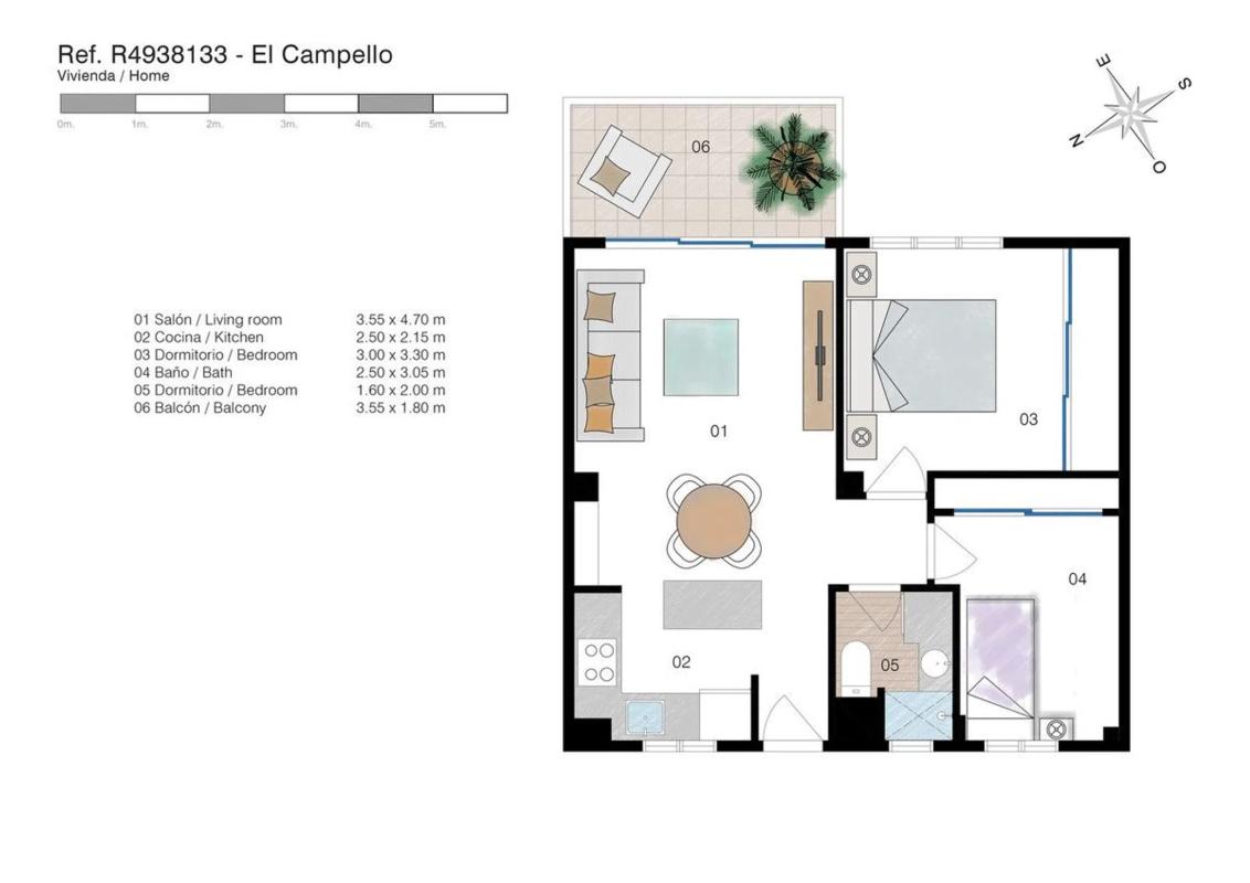 Продажа квартиры на Avenida Jaime I el Conquistador, Эль Кампельо
plan 2