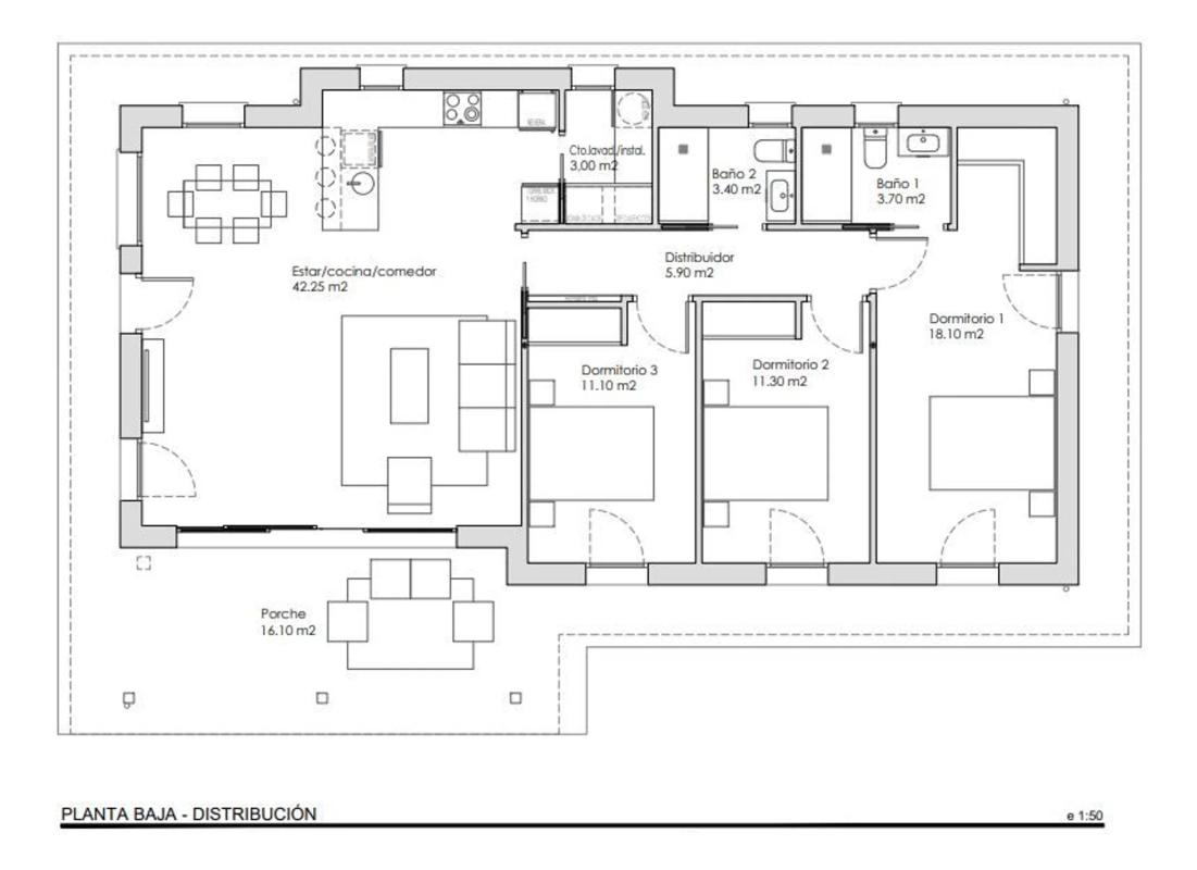 Obra nueva Vivienda Unifamiliar en Bañugues en Gozón (Revista) plan 1