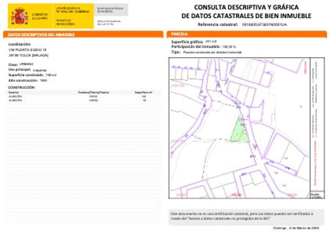 Land for sale in Tolox, Malaga plan 1