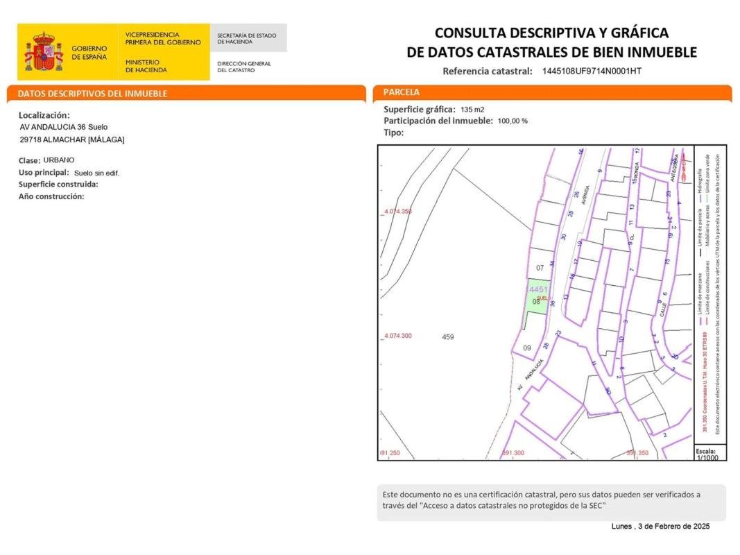 Terreno en venta en Almáchar, Malaga photo 1