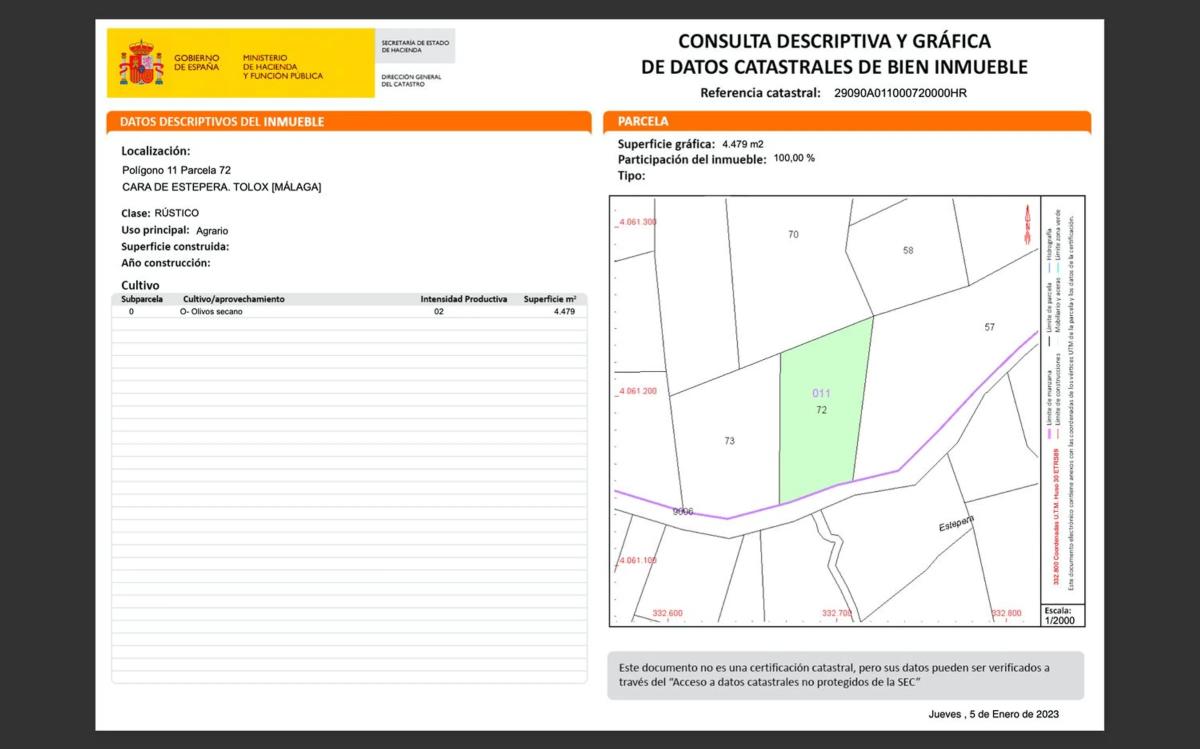 Terreno en venta en Tolox, Malaga plan 2