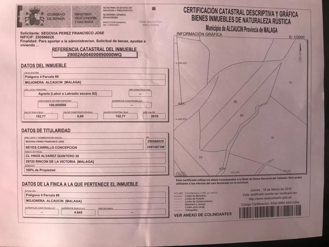 Land for sale in Alcaucín, Malaga photo 2