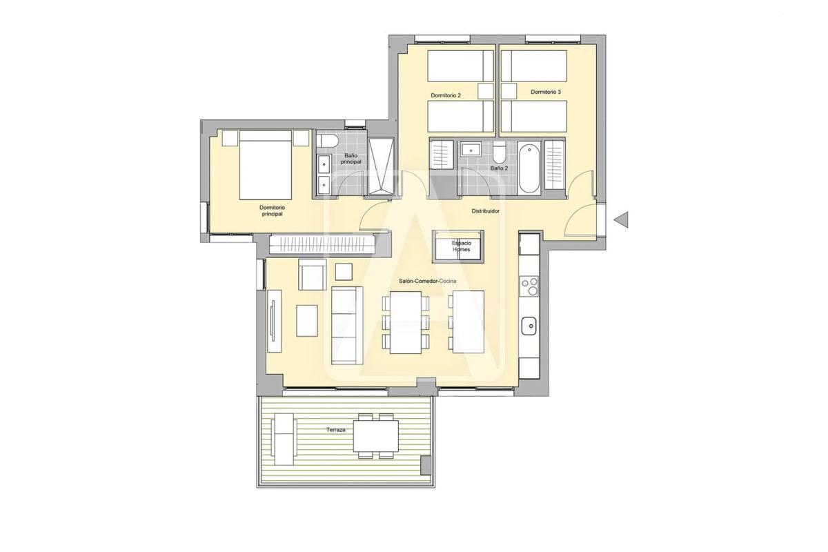 Venta de piso en Playa de Fossa-Levante, Calpe
 plan 2