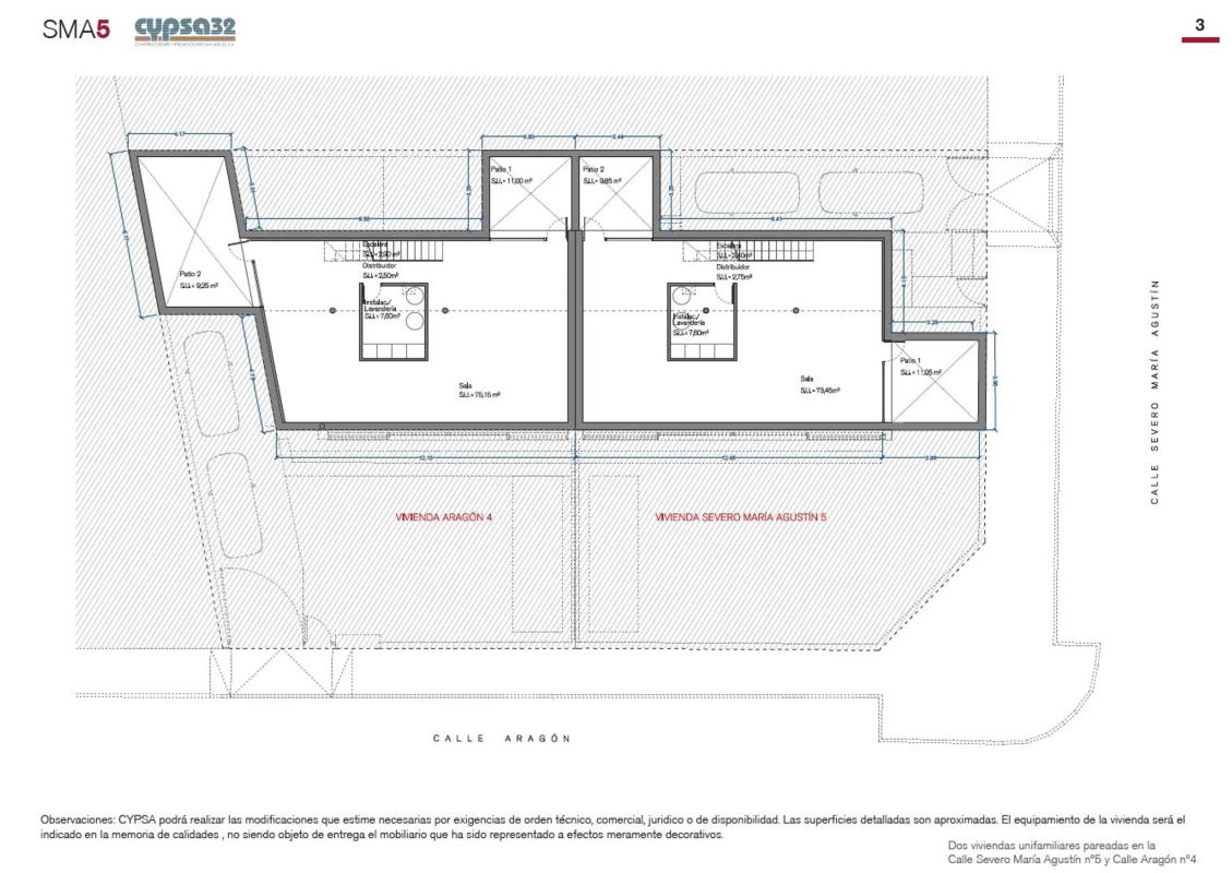 Obra nueva Chalet pareado en Pozuelo de Alarcón en Pozuelo de Alarcón (Revista) plan 1