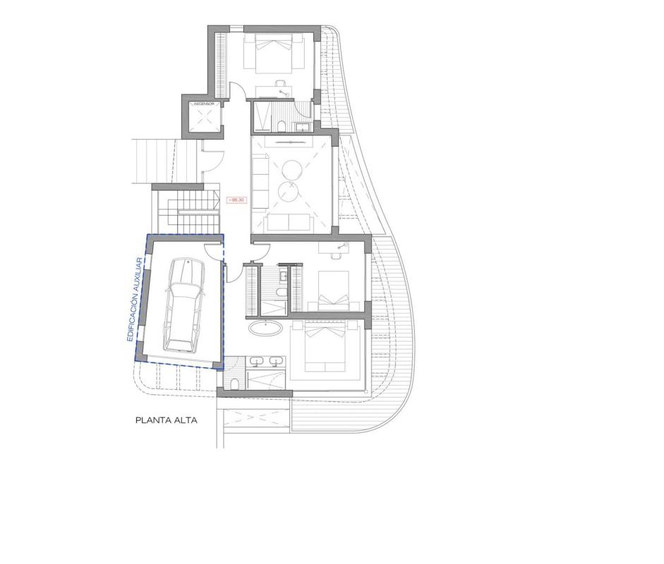 Obra nueva Benifairo de les Valls, 6 en Moraira (Revista) plan 1
