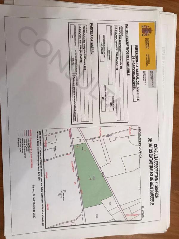 Land for sale in Villena, Alicante plan 1