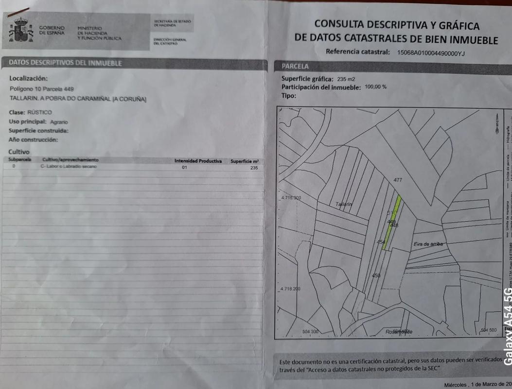 Terreno en venta en Puebla del Caramiñal, A Coruña plan 1