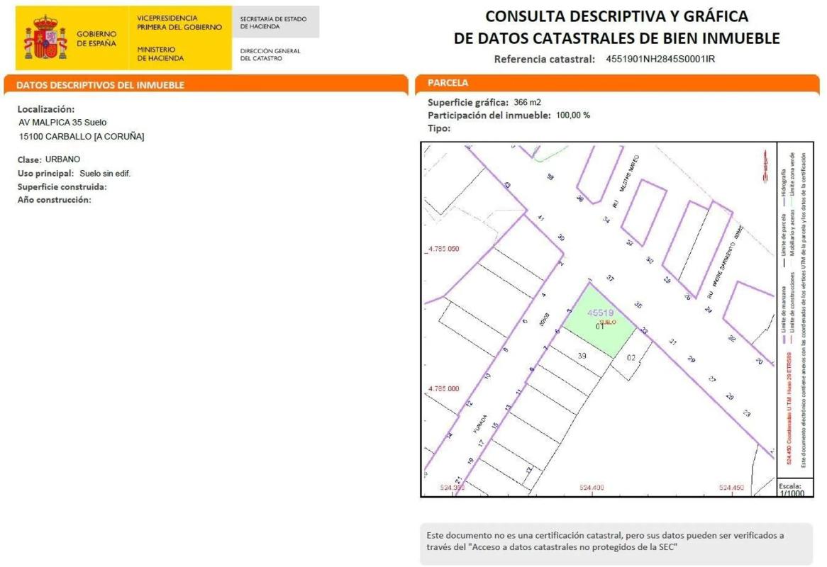 Terreno en venta en Carballo, A Coruña plan 1