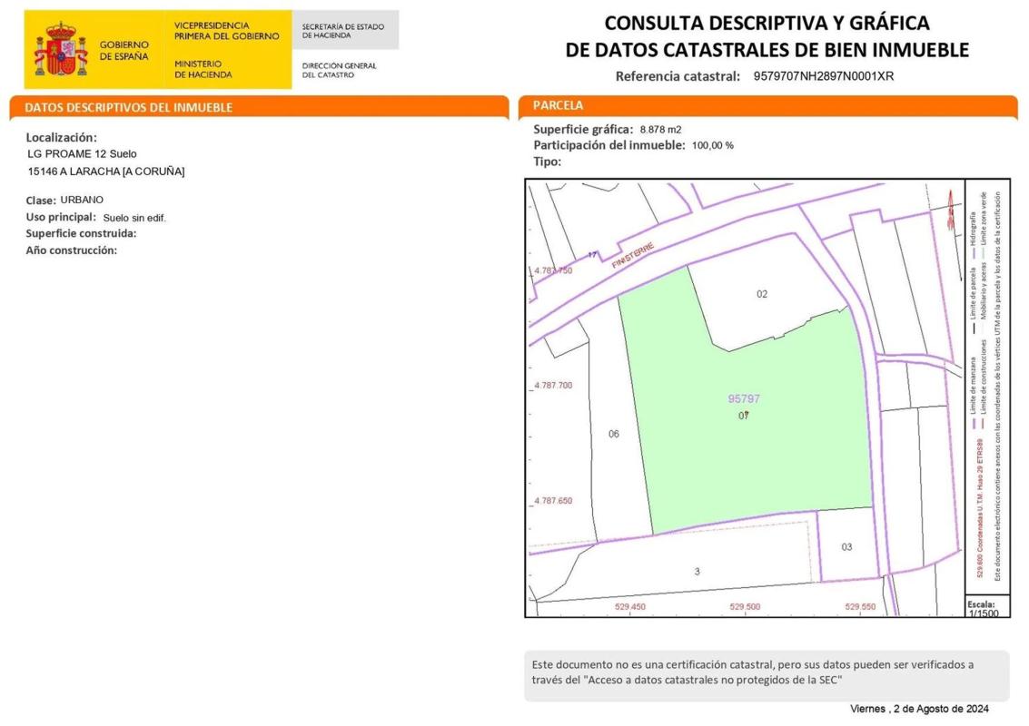 Участок земли на продажу в Ларача, Ла-Коруня plan 1