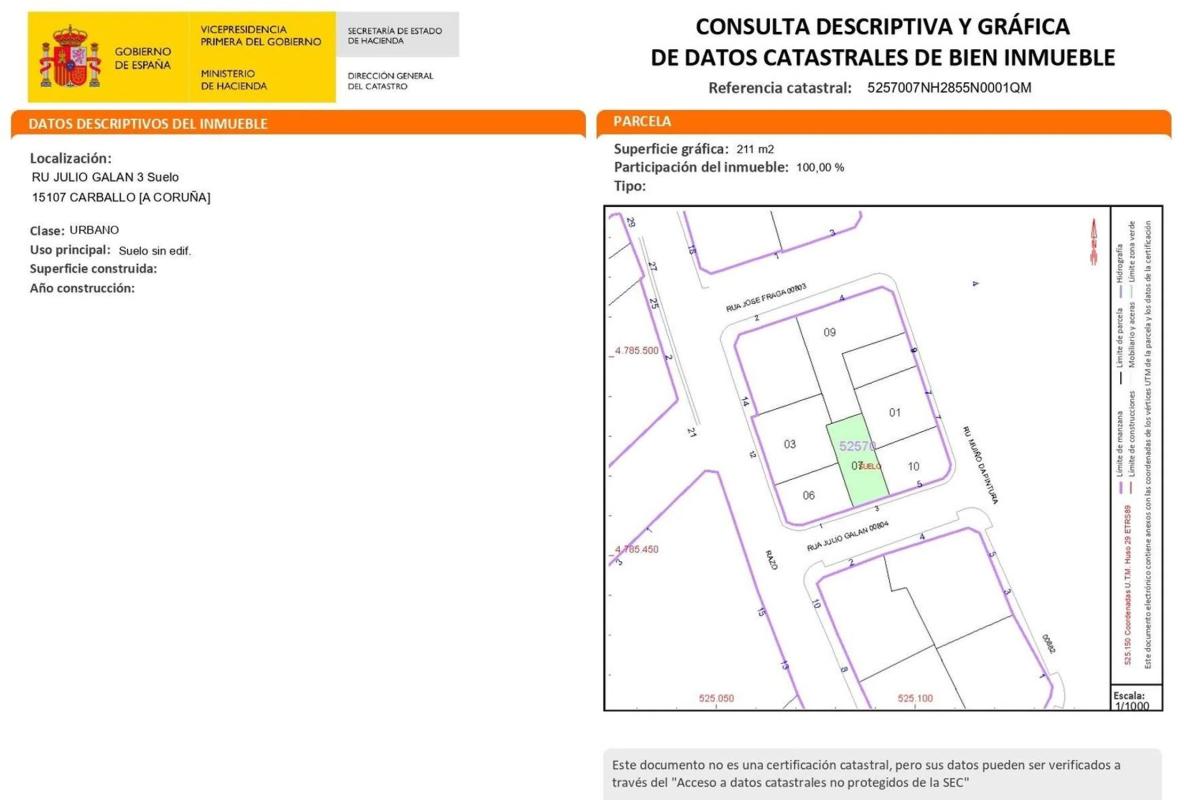 Terreno en venta en Carballo, A Coruña plan 1