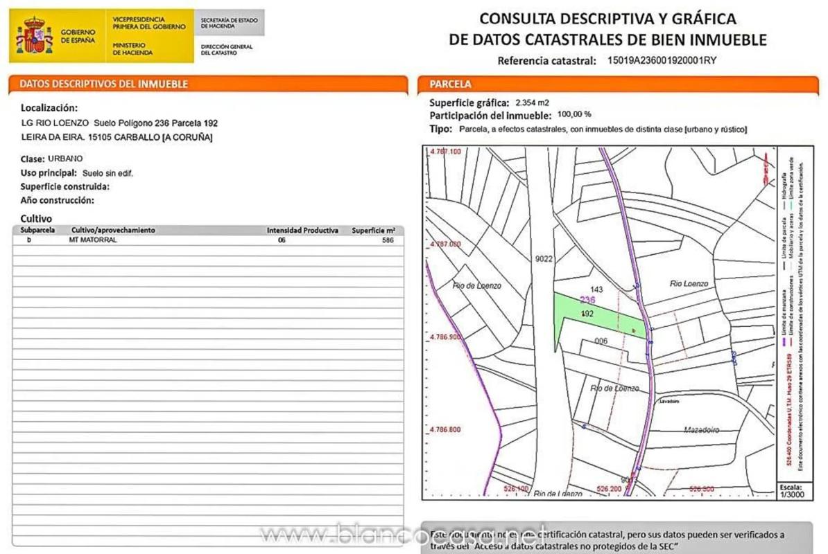 Terreno en venta en Carballo, A Coruña plan 1