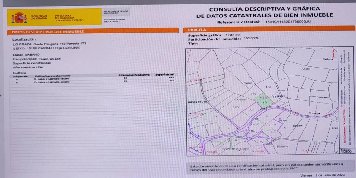 Terreno en venta en Carballo, A Coruña plan 1