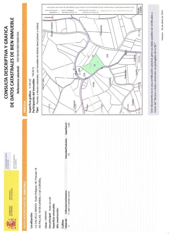 Terreno en venta en Carballo, A Coruña plan 1