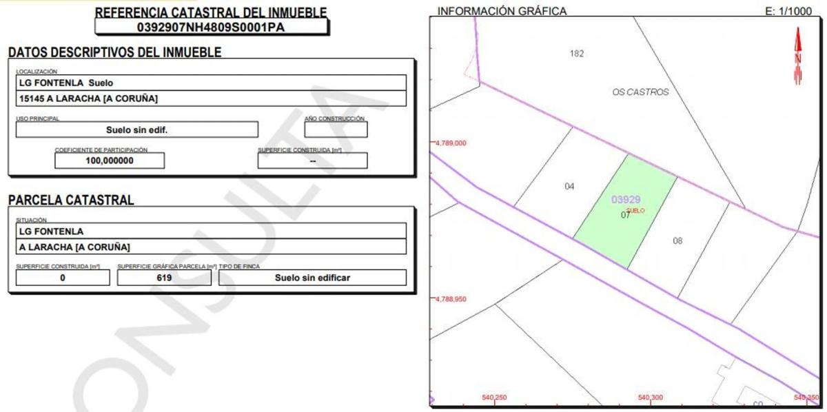Działka na sprzedaż w Laracha, A Coruña plan 1
