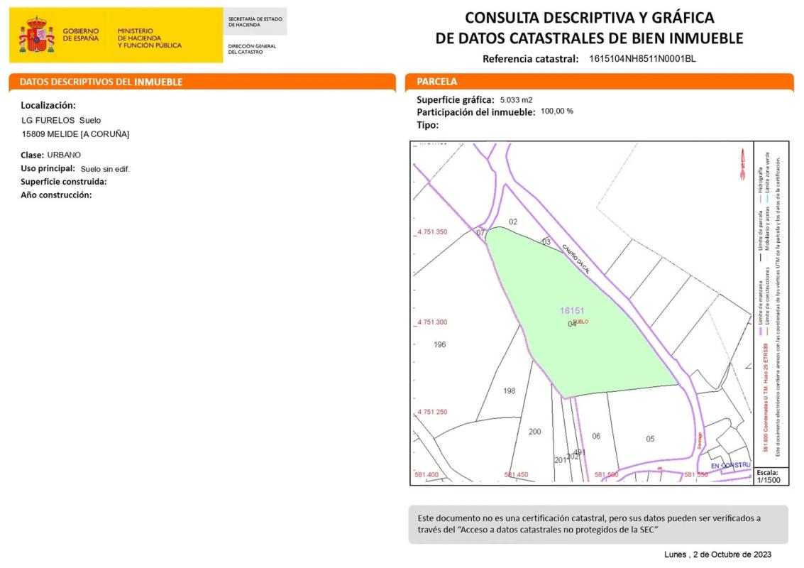 Działka na sprzedaż w Melide, A Coruña plan 1
