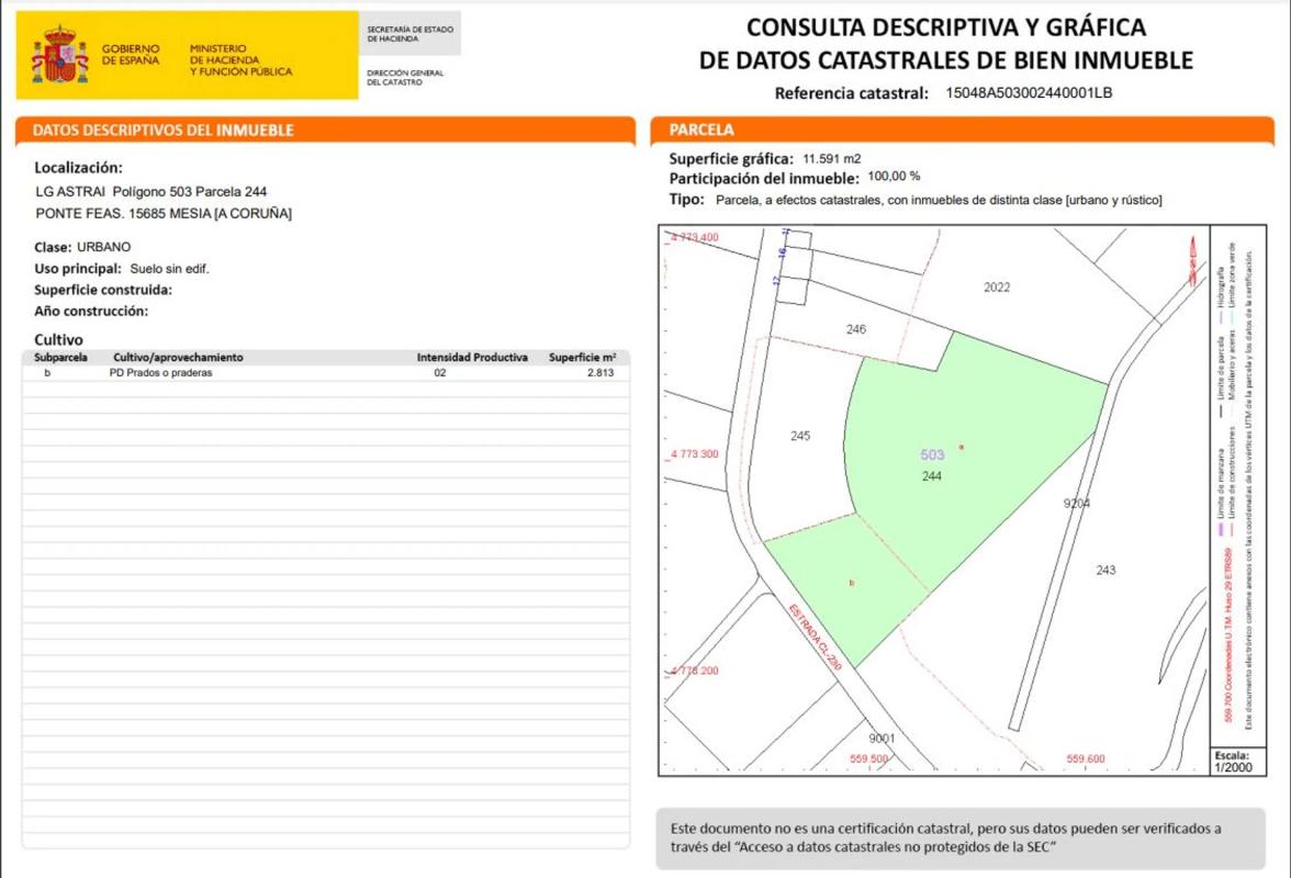 Terreno en venta en Mesia, A Coruña plan 1