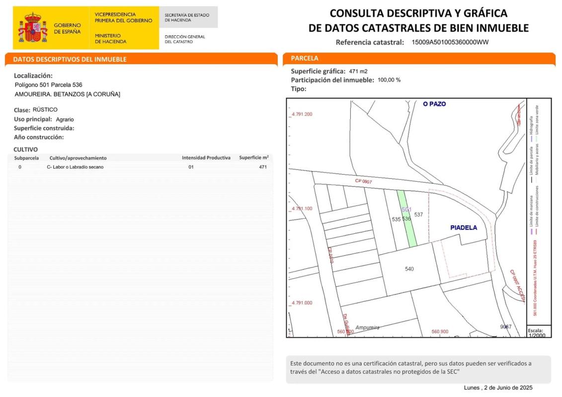 Участок земли на продажу в Бетанцос, Ла-Коруня photo 1