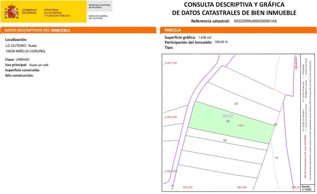 Terreno en venta en Miño, A Coruña plan 1