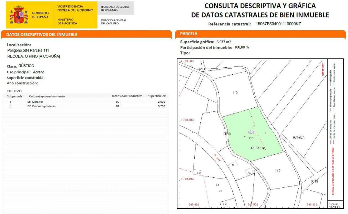 Działka na sprzedaż w O Pino, A Coruña plan 2
