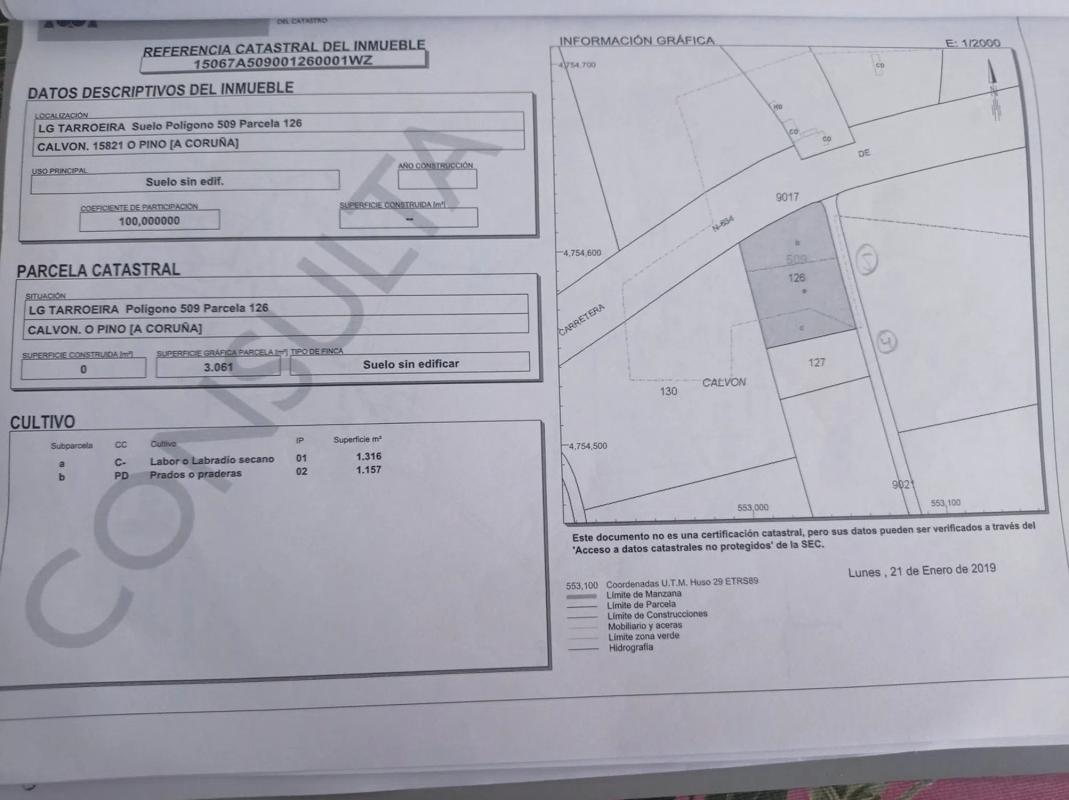 Działka na sprzedaż w O Pino, A Coruña plan 1