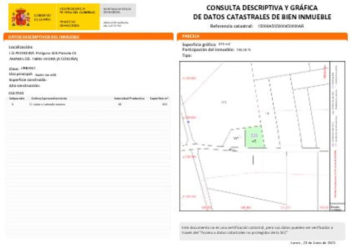 Land for sale in Vedra, A Coruña plan 1