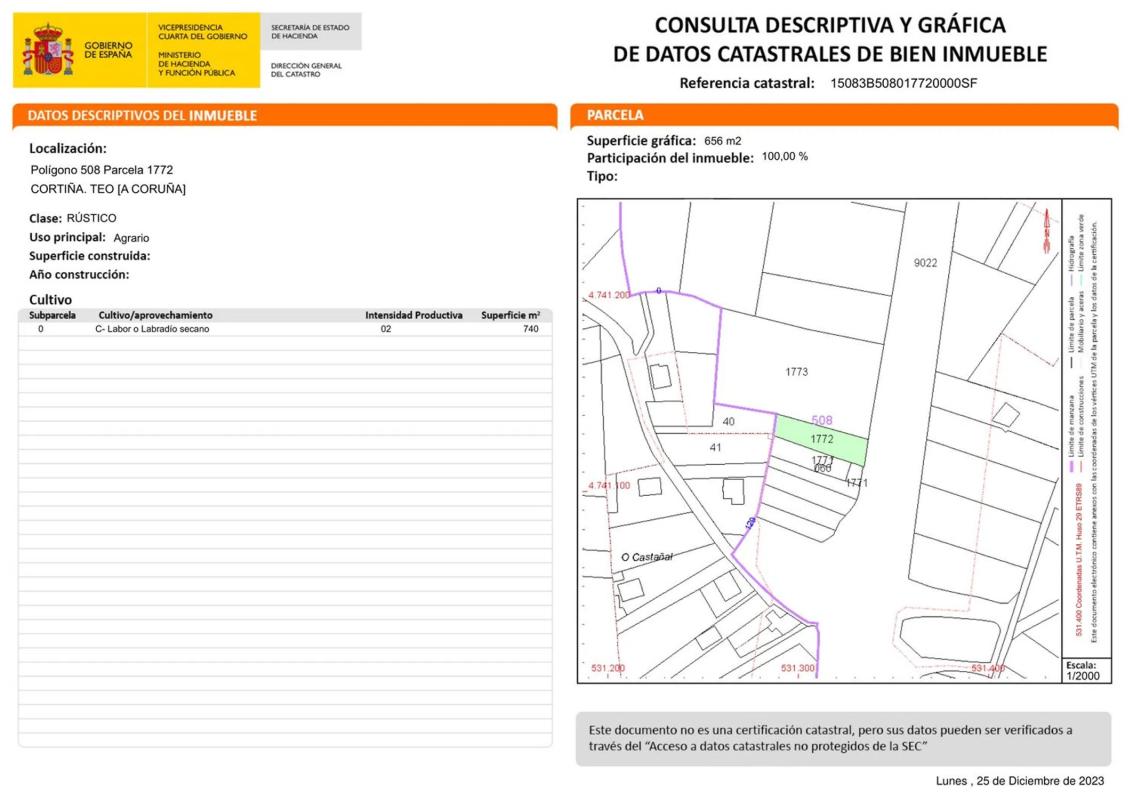 Terreno en venta en Teo, A Coruña plan 1