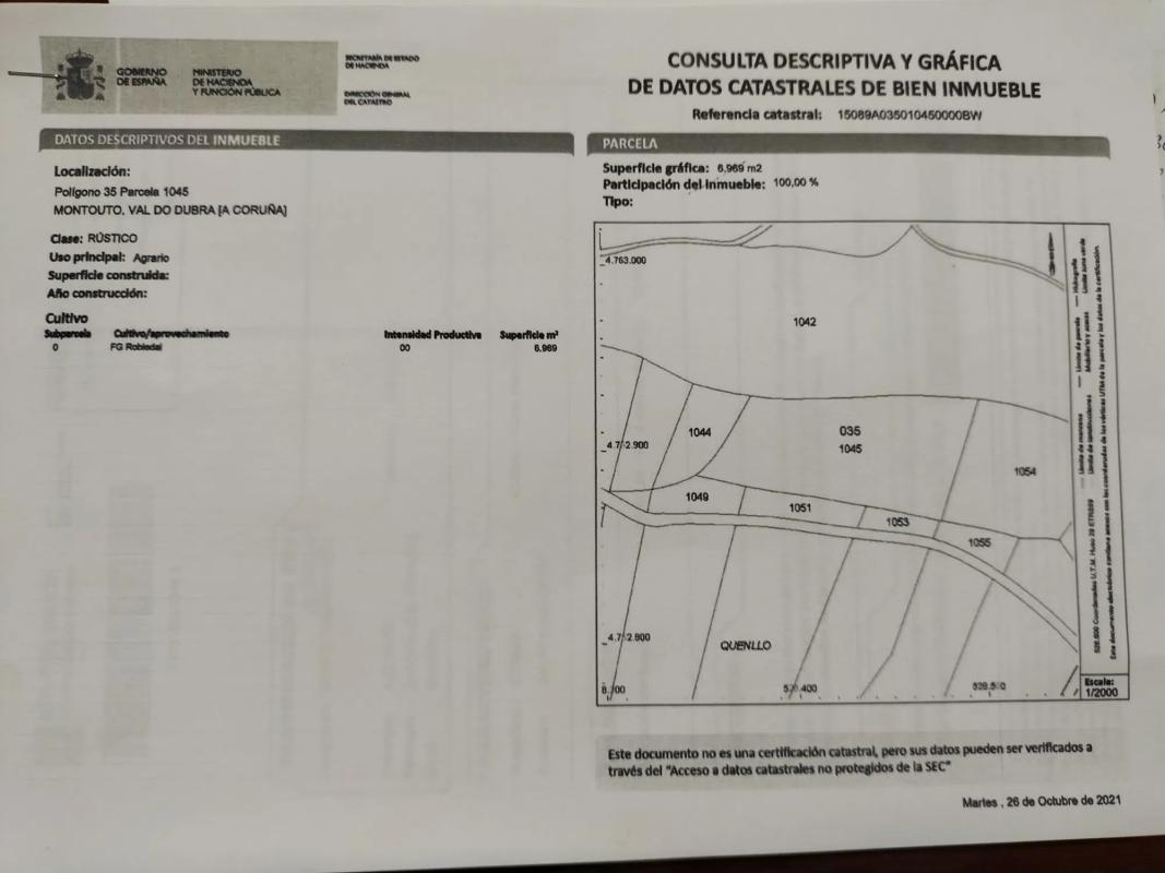 Działka na sprzedaż w Val do Dubra, A Coruña plan 1