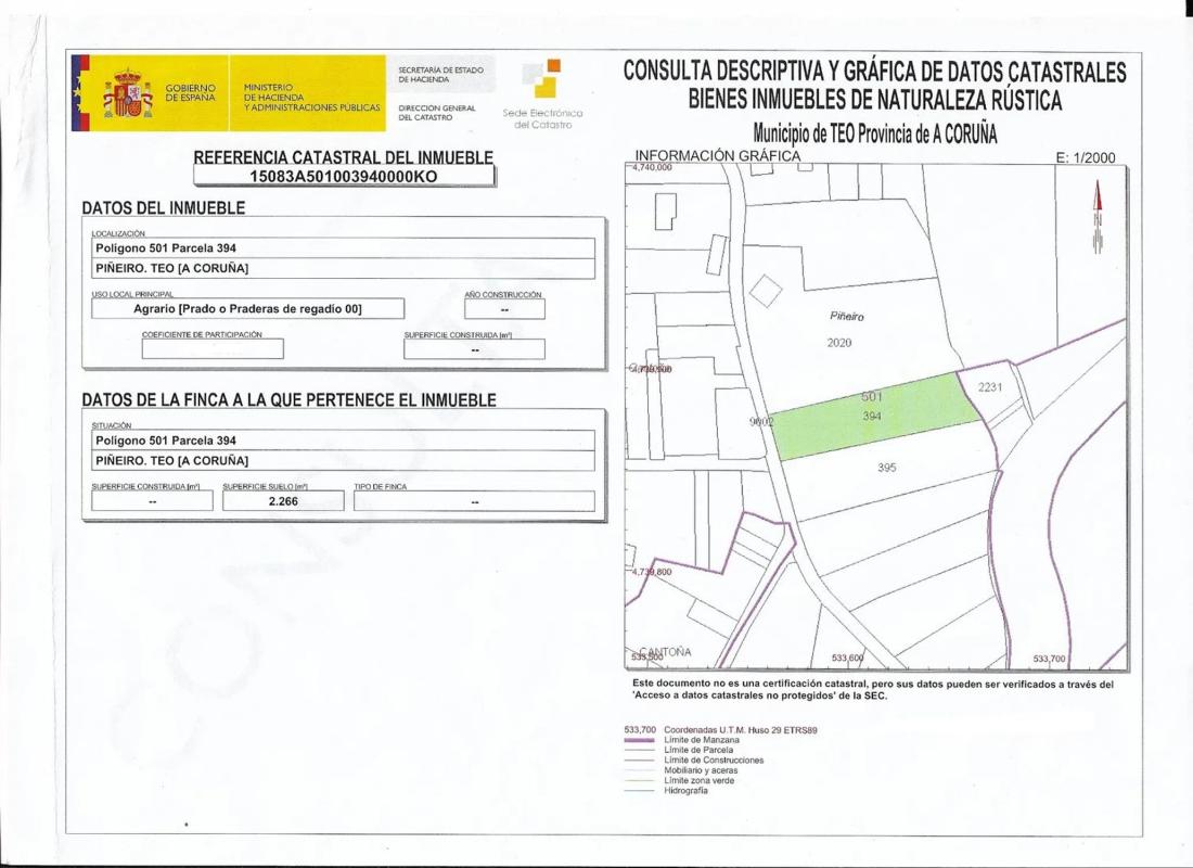 Terreno en venta en Teo, A Coruña plan 1