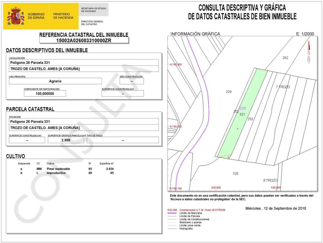 Land for sale in Ames, A Coruña plan 1