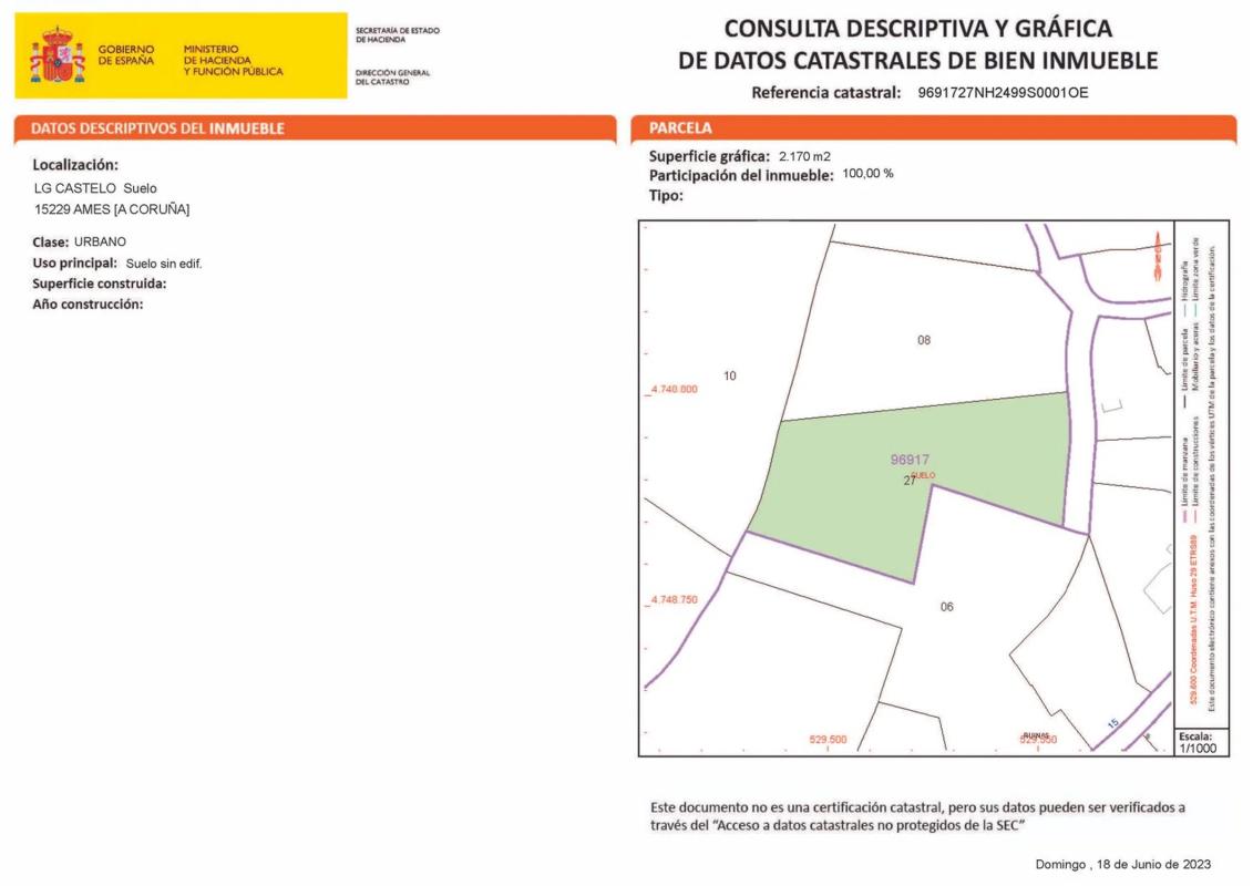 Działka na sprzedaż w Ames, A Coruña plan 1