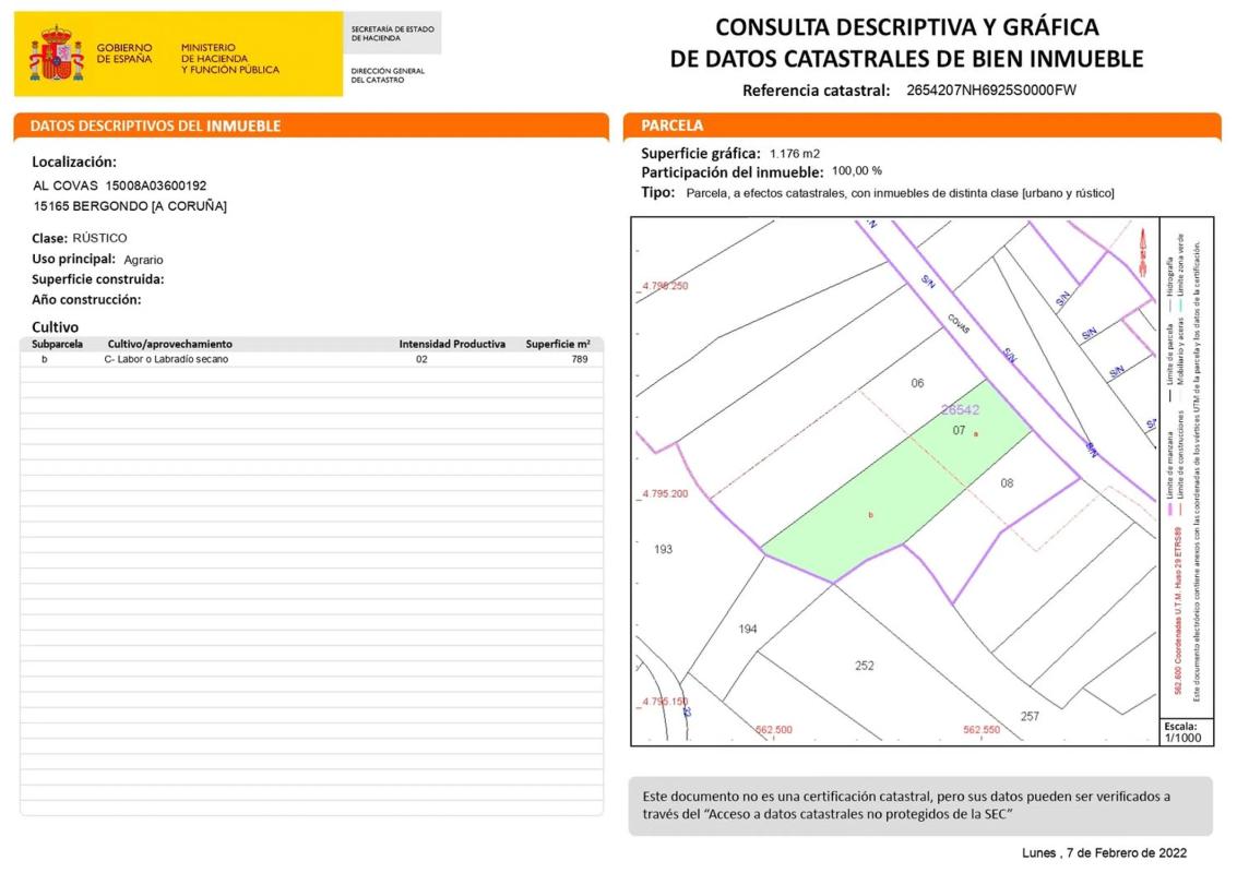 Terreno en venta en Bergondo, A Coruña photo 2
