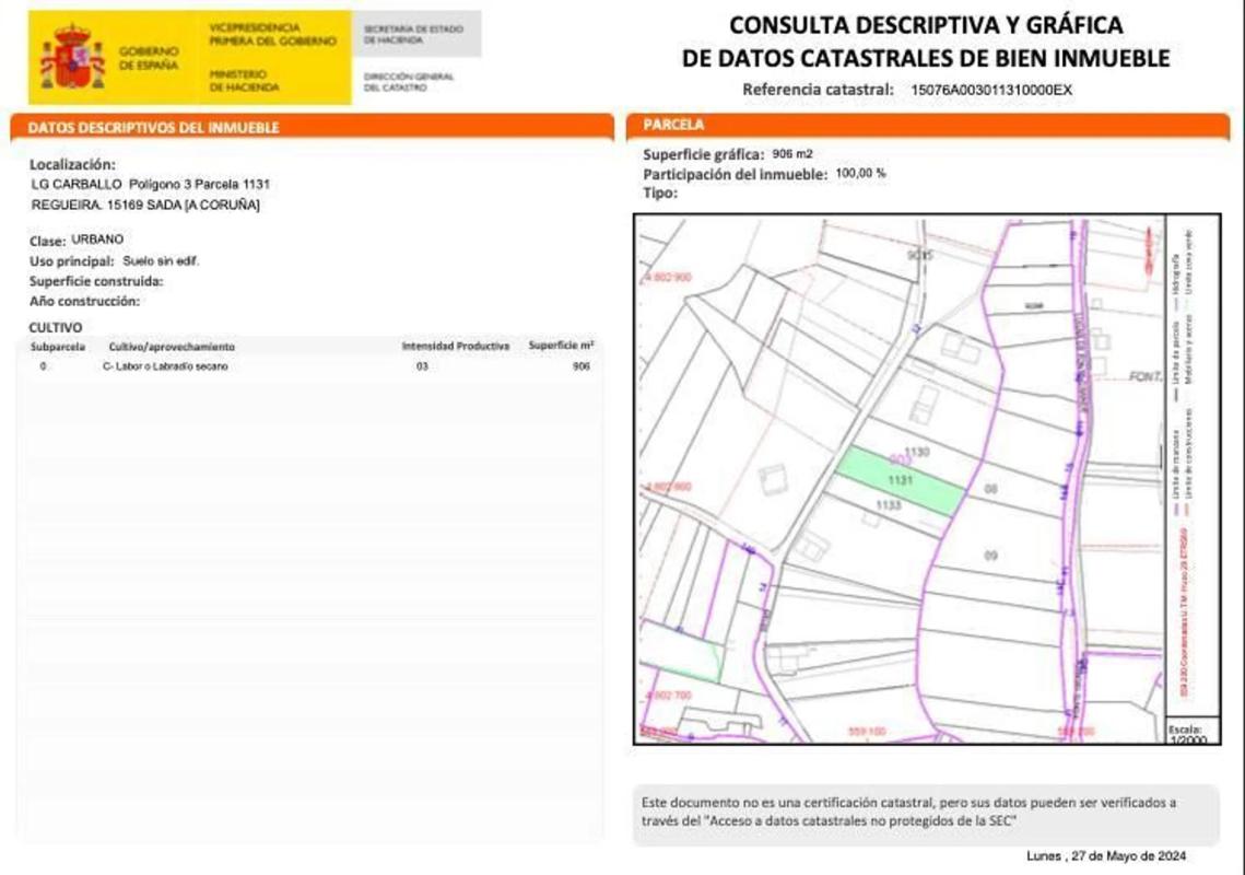 Terreno en venta en Sada, A Coruña plan 1