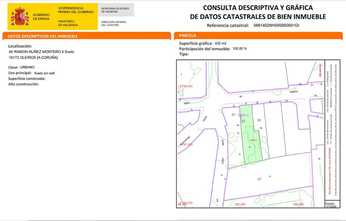 Terreno en venta en Oleiros, A Coruña plan 1