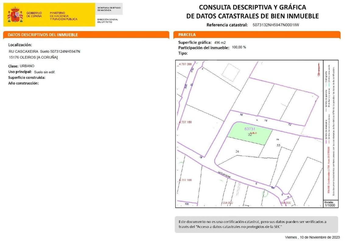 Terreno en venta en Oleiros, A Coruña plan 1