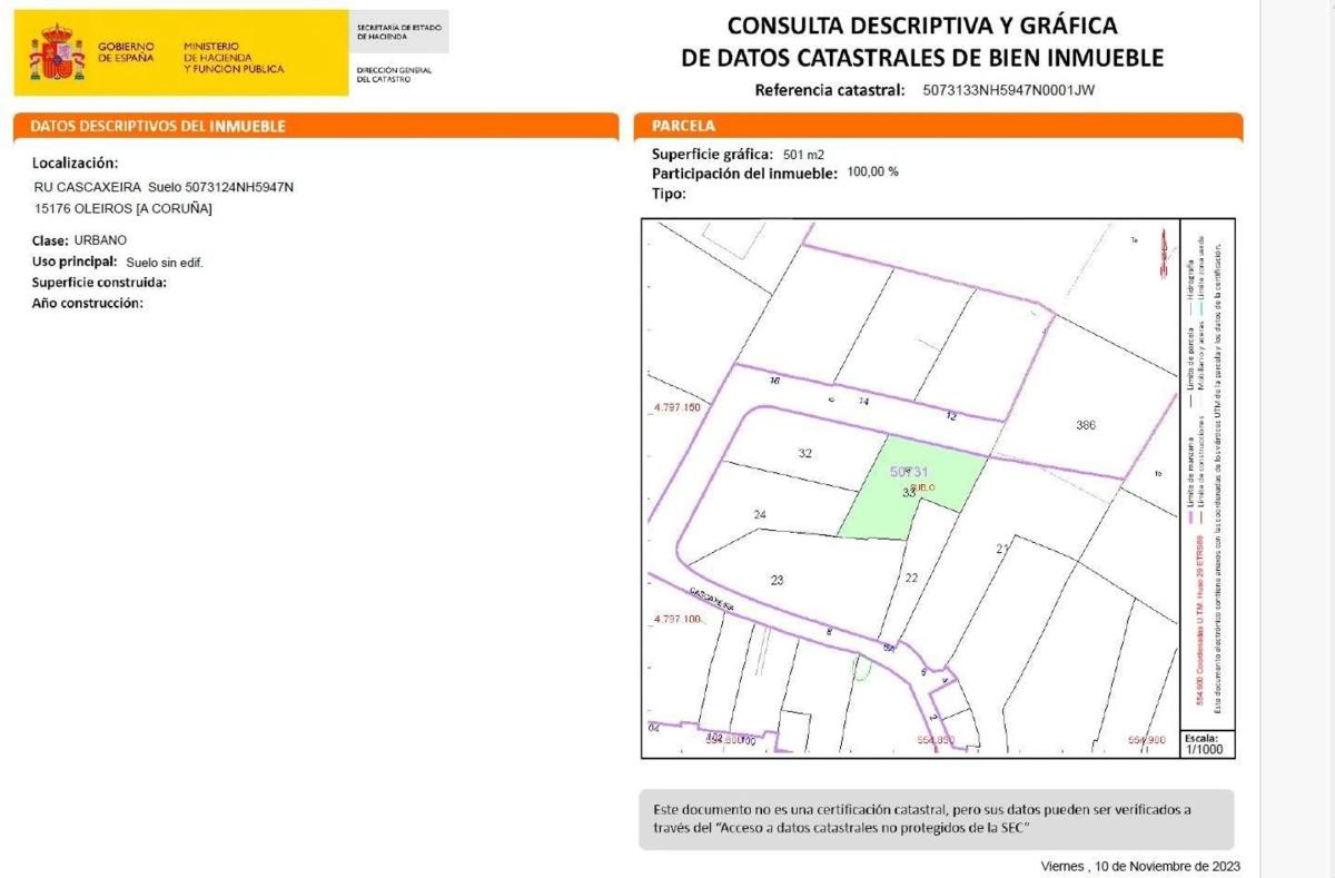 Działka na sprzedaż w Oleiros, A Coruña plan 1