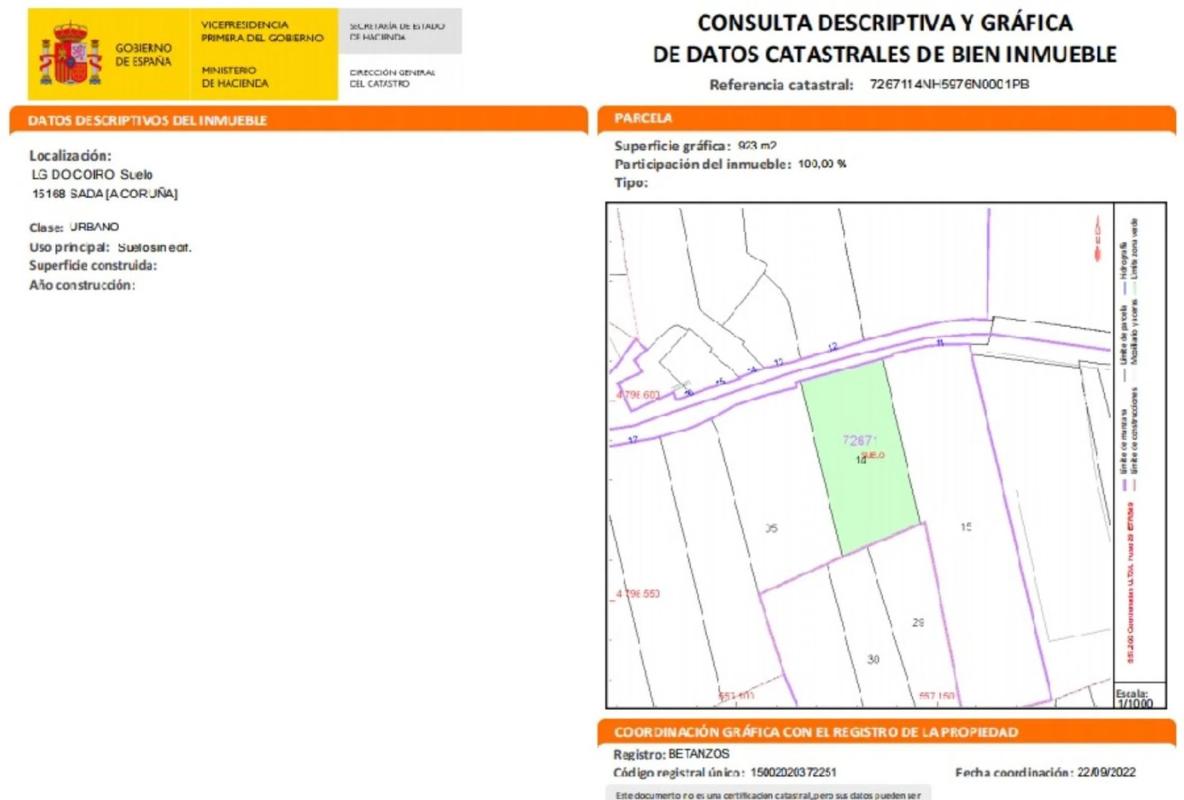 Terreno en venta en Sada, A Coruña plan 1