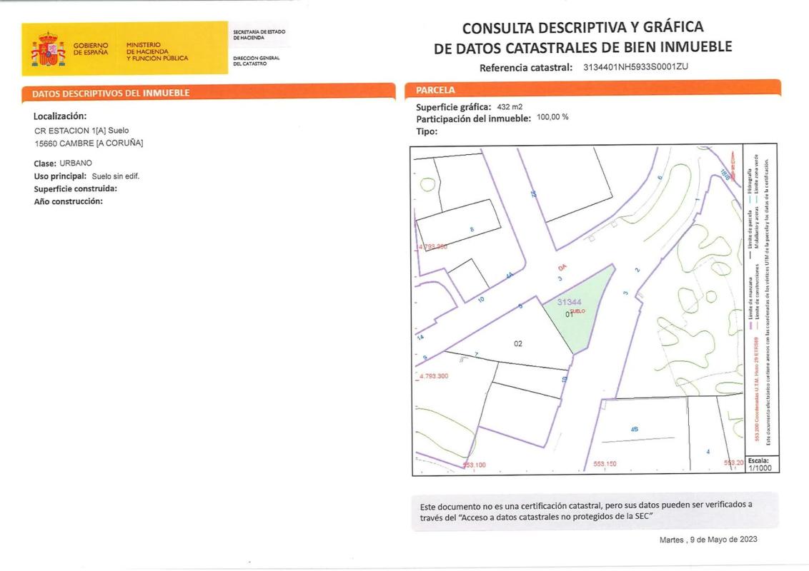 Terreno en venta en Cambre, A Coruña plan 1