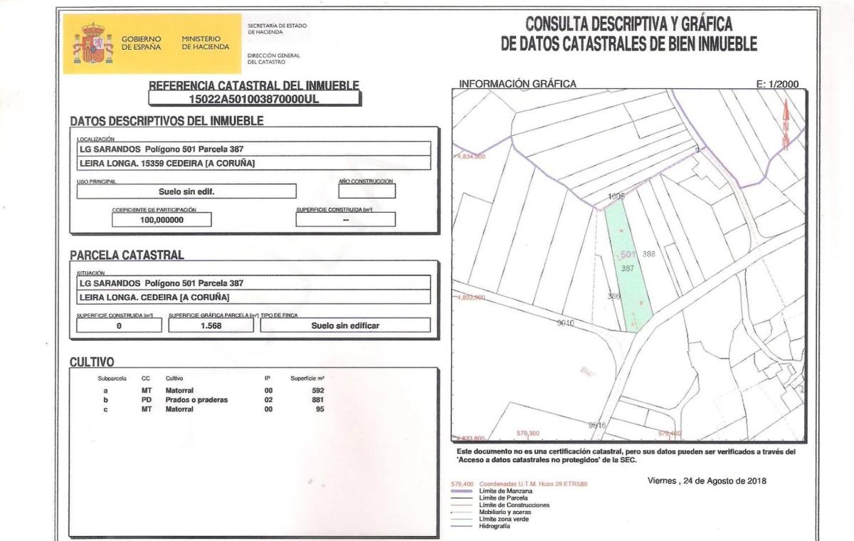 Terreno en venta en Cedeira, A Coruña plan 2