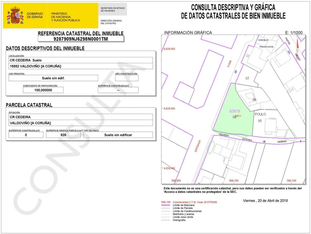 Land for sale in Valdoviño, A Coruña plan 1