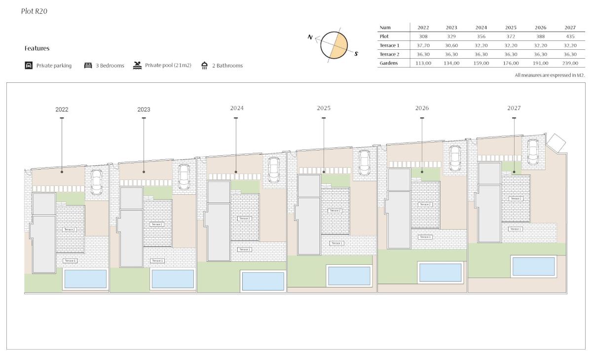 Obra nueva Gante Villas R20 en Algorfa (Revista) plan 1