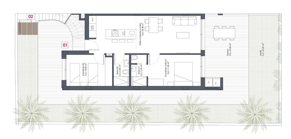 La Cañada by Praxa apart, Сан-Мигель-де-Салинас
plan 2