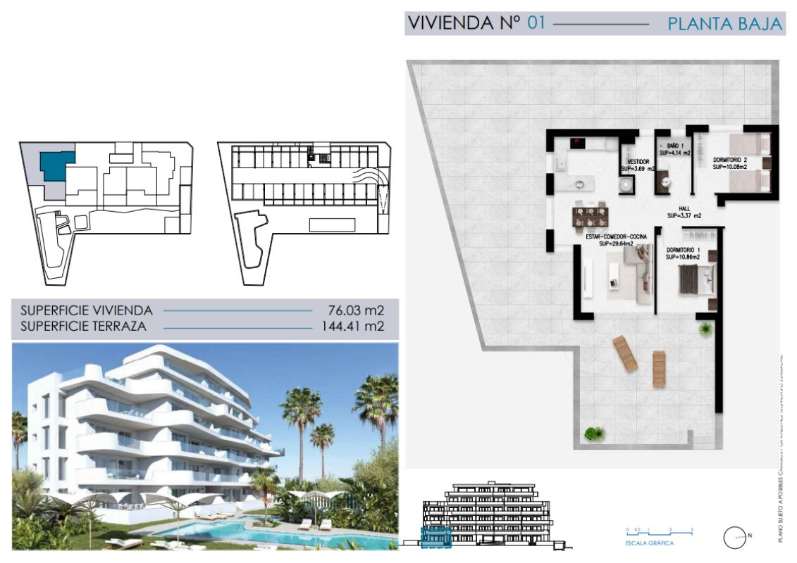 Venta de piso en Torre de la Horadada, Pilar de la Horadada
 plan 3