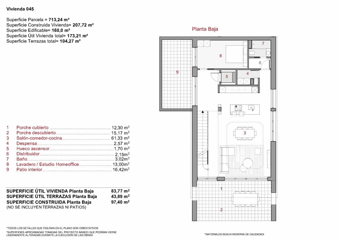 Obra nueva Villa Addaia RESIDENCIAL LIDIAMAR en Finestrat (Revista) plan 1